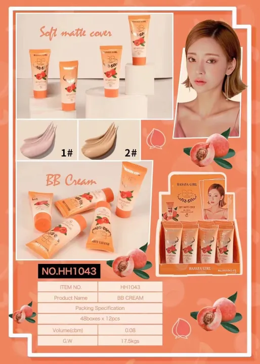 Thailand Hasaya Girl Peach Matte BB Cream Korean Look Gradiant Skin