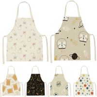 Cartoon Space Style Apron Home Cooking Apron Black Aprons Starry Sky Planet Pattern Household Cleaning Pinafore Custom Apron Bib