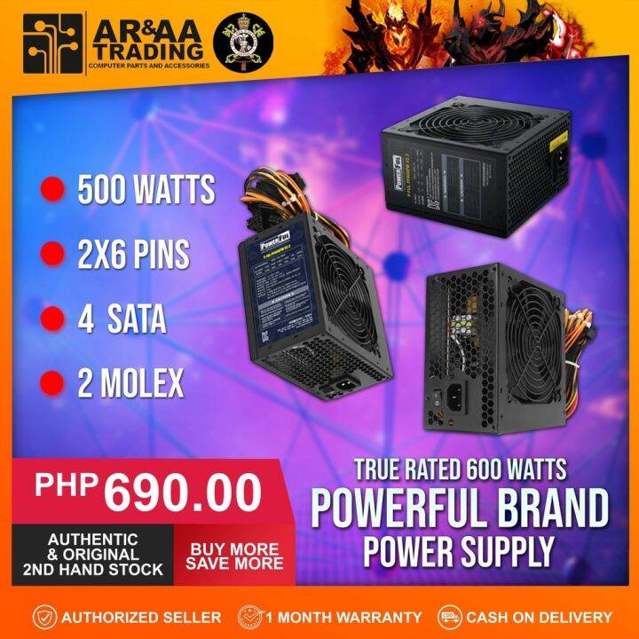 [Spot] True Rated PSU 600 Watts POWERFUL Brand Lazada PH