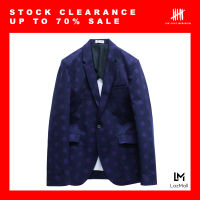 (SIX P.M.) PLAYMORE PURPLE DOT BLAZER / สูทลำลอง ชาย ลายจุดม่วง ทรงพอดีตัว / PMSU