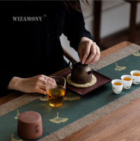 Japanese waterproof fiber tea mat linen table flag table чай tea art tea cloth art tea mat Zen tea tray mat tea set accessories