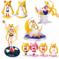 Anime Tsukino Usagi Action Figure Sailor Girl Cartoon Kawaii Manga Statue Collectible Model Toy Doll Princess Cake Decoration