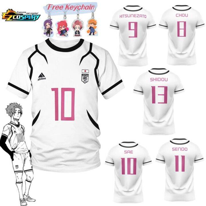 Blue Lock Anime Sae U20 Football Soccer White Team Uniform Football