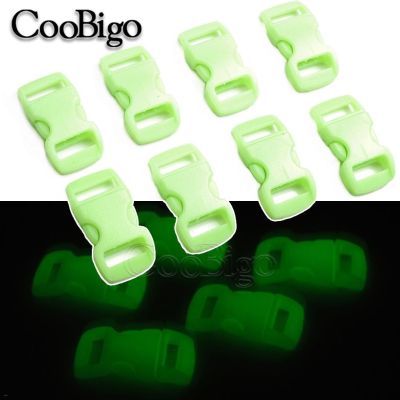 50pc 10mm Quick Side Release Buckle Camp Clip Clasp for Paracord Bracelet Pet Collar Bag Strap Part Gow in the Dark Fluorescence