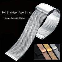 [ladies jewelry] StainlessBuckleBeltStrap Ultra-Thin SteelFor Women Men Wristwatch แบรนด์10/12/14/16/18/20/22มม.