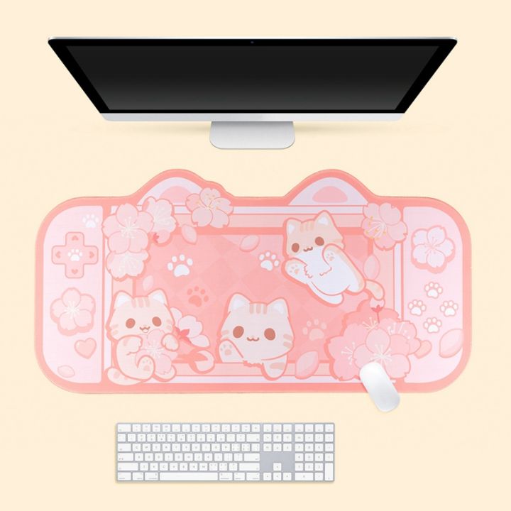 sakura-cat-large-mouse-pad-mouse-pad-for-cute-pink-sakura-cats-desk-mat-water-proof-nonslip-laptop-desk-accessories