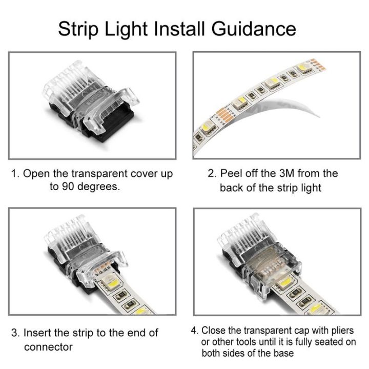 5pcs-2-3-4-5-pin-led-strip-connector-5-8-10-12mm-connectors-for-waterproof-non-waterproof-led-strip-ws2812b-rgbw-rgbww-light