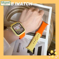 Migeet สายนาฬิกาซิลิโคนนิ่ม2สีสำหรับ Apple,นาฬิกาซีรีย์8 49มม. 45มม. 41มม. 44มม. 40มม. สายรัดนาฬิกาข้อมือบนสมาร์ทสำหรับซีรีส์7 6 5 4 3 2 1 42มม. 38มม.