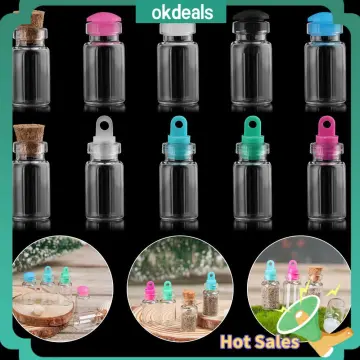 en 5pcs Mini Glass Bottles with Cork Stopper Clear Glass Wishing Jars Potion Bottle for Wedding Message Favor Containers Home Decor