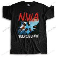 Mens แฟชั่น Tshirt หลวมฤดูร้อน Streetwear Tee Tops Nwa ตรง Compton ขนาดใหญ่ Homme พิมพ์ Teeshirt แขนสั้นคุณภาพสูงเสื้อยืด