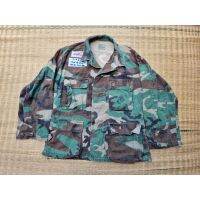 [COD]!เจ๋ง! American Military Shirt Camouflage WoodlandUSMC 2nd Hand Army 1 Small X-Short Shoulder 18 Chest 21บางสนุก