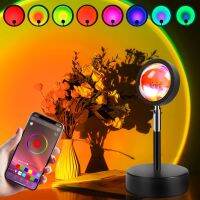 App Control RGB Sunset Projection Sun Lamp USB Rainbow Color Changing 180 Degree Rotation Romantic Rainbow Visual Night Lights Night Lights