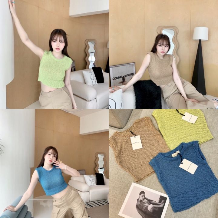 พร้อมส่ง-เสื้อไหมพรมผ้า-knit-มาแรงสุดๆ-ป้าย-valeb-basic-store