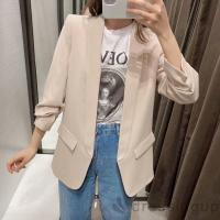 dWomen´s Summer Loose Solid Color Casual Lapel Neck Fall Long Sleeve Top