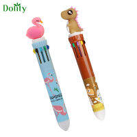 Dolity 10-in-1 Animal Retractable Ballpoint Pen for Office School Student Child 2x