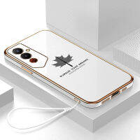 เคส Tecno Pova 4 Case ใบเมเปิ้ล เคสหรูหรา 6D ชุบซิลิโคนอ่อนนุ่มกรอบสี่เหลี่ยม Shiny Bling ฝาหลัง