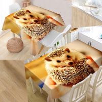 Custom Hedgehog Cloth Oxford Print Rectangular Waterproof Oilproof Table Cover Square Wedding Tablecloth