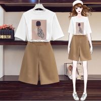 COD DSFGERRTYTRRE Women Suit Short Sleeve Large Korean T-shirt Foreign Style Shorts Casual Two-piece Set