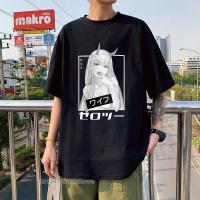 Darling In The Franxx Anime Zero Two Kawaii Print Top Harajuku T Shirt Loose Oversized Tee Shirt