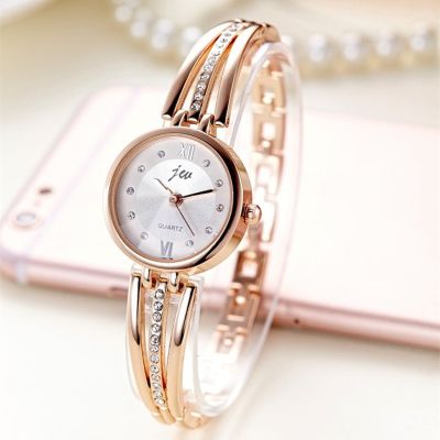 （A Decent035）แฟชั่น RhinestoneWomen LuxuryStainless Steelwatches Ladies QuartzWatches Reloj Mujer Clock C