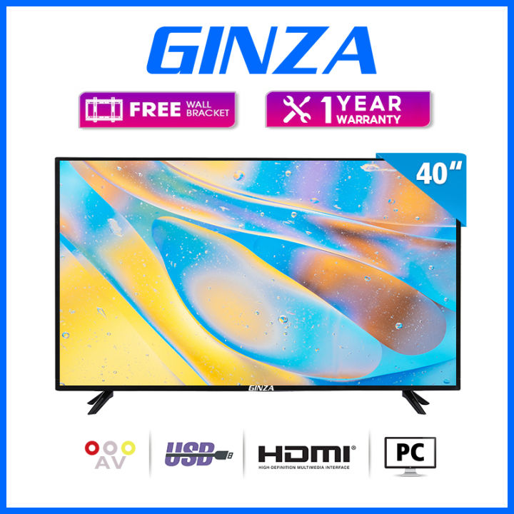 GINZA 40 inch LED TV Flat Screen Ultra-slim Frameless HD TV With wall ...