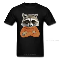 Cotton Men Tshirts Funny T-shirt Raccoon In Sweater Tee Shirts Fashion Print Guys Clothes Father Day Kawaii Gift Cartoon Tops - T-shirts - AliExpress