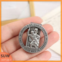 ? SUW ST christopher Medal Car Saint christopher Visor CLIP อุปกรณ์เสริมบังแดดอัตโนมัติ