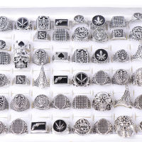 Wholesale Bulk Mens 20pcsLots Retro Punk Gothic Antique Silver Color Metal Rings Jewelry For Women