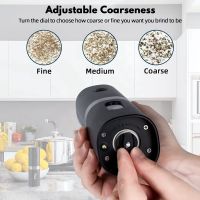 Electric Salt and Pepper Grinder Set, Automatic Pepper Mill Adjustable Coarseness Electronic Spice Mill Shakers