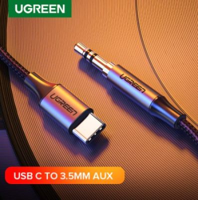 Ugreen Type C to 3.5mm AUX Headphones Type C 3.5 Jack Adapter Audio Cable For Huawei Mate 20 P30 Oneplus 7 pro Xiaomi Mi 6 8 9 10