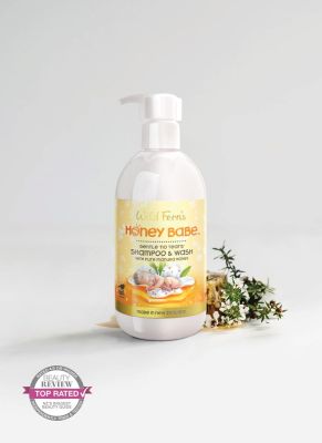 WILD FERNS (ไวล์ดเฟิร์นส) HONEY BABE SHAMPOO &amp; WASH PURE MANUKA HONEY ฮันนี่ เบบ แชมพู แอนด์ วอช น้ำผึ้งมานูก้า สำหรับเด็ก 300 g.