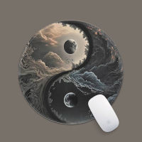 2023 Five Elements Tai Chi Creative Ink Style Anti Slip Thickened Small Round Mouse Pad Tea Cup Insulation Pad Mousepad No Smell