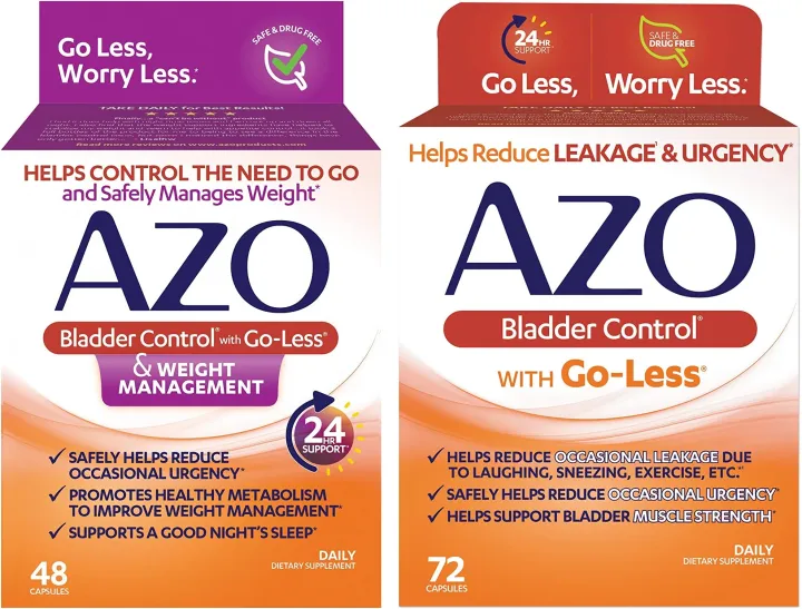 AZO Bladder Control with GoLess Daily Supplement Helps Reduce
