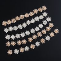 10PCS 16mm Rhinestone Snowflake Buttons DIY Craft Flatback Plating Pearl Buckle Clothing Decoration Hairpin Accessories Haberdashery