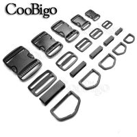 1set Plastic Side Release Buckle Adjustable Slider D Rings Belt Loop for Dog Collar BackPack Accessory 20mm 25mm 30mm 38mm 50mm