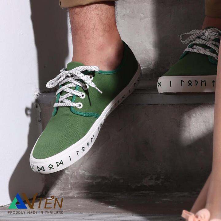 รองเท้าผ้าใบ-vten-รุ่น-สามร้อยยอด-sneaker-signature-green