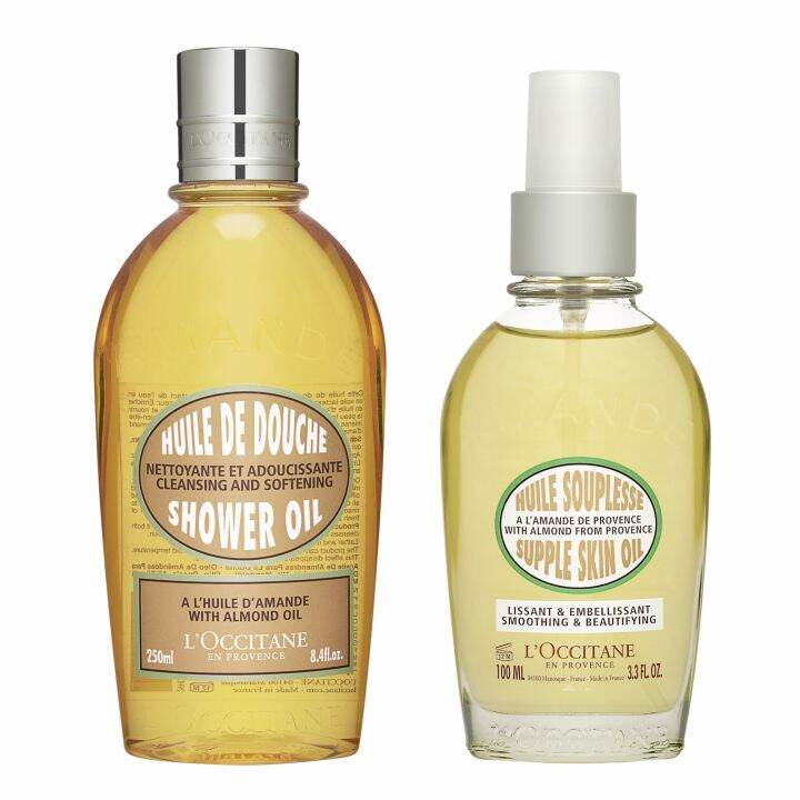 L'Occitane Almond Shower Oil 250ml + Supple Skin Oil 100ml Bundle Set