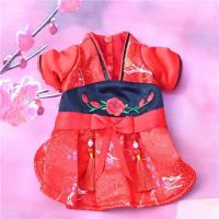 Chinese New Year Pet Clothes Winter Dog Dress Spring Festival Dog Costume Tang Suit Cheongsam Cat Puppy Yorkie Poodle Clothing Dresses