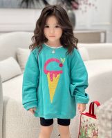 Pre-sale Autumn winter kids sweatshirt baby girls and boys fashion tops Sequin Embroidered Ice Cream Pattern Sweatshirt