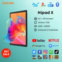 CHUWI Hipad X 2 in 1 แท็บเล็ต 10.1 นิ้ว 1920x1200 FHD หน้าจอ Android แท็บเล็ต 6GB 128GB Unisoc T618 Octa Core Gaming แท็บเล็ต Dual 4G LTE พร้อม Dual Micro SIM รองรับ GPS, OTG, FM, G-Sensor, เซ็นเซอร์วัดแสง, TF Card, BT 5.0 ใช้สำหรับ โทรศัพท์