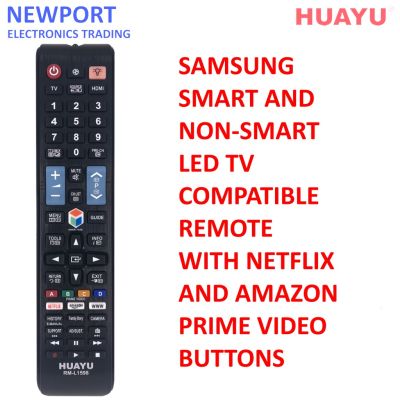 Huayu RM-L1598 Samsung LED Smart รีโมทคอนลที่เข้ากันได้กับ Netflix และ Prime Buttons