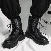 2023 Martin Boots Mens Shoes Black Cargo Wear British Style Casual Leather Boots Mens Non-slip Pile Warm Design Free Shipping