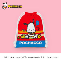 Pochacco drawstring กระเป๋าเก็บกระเป๋าน่ารัก Sanrio การ์ตูนพิมพ์กันน้ำสุภาพสตรีสาวแบบพกพาพับกระเป๋า drawstring กระเป๋า Gift203