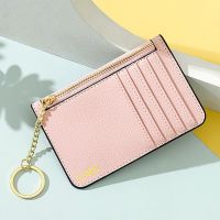 【CW】♣﹊℗  Monogrammed Card Holder Super Thin Small Wallet Leather Business Credit Ladies Coin Purse