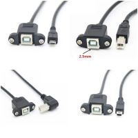 USB 2.0 B ชายไปยัง USB B หญิงเครื่องพิมพ์แผง Mount Micro usb Mini usb ประเภท - cmale สายต่อสกรูขั้วต่อองศา-EDCNM SHOP