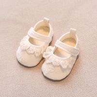 EWODOS Infant Baby Girls Sweet Shoes Non-Slip Soft Soled Lace Bowknot Flats Toddler First Walker Spring Summer Princess Shoes