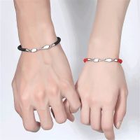 Trendy 925 Sterling Silver Bracelets For Women Jewelry Classic Rope Red Hand Woved Couple Bracelets Male Female Anniversary Gift Charms and Charm Brac