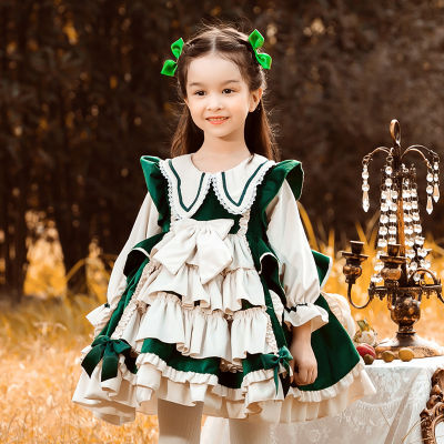 Zhiya ชุดเดรสเจ้าหญิงสำหรับเด็ก,ชุดเดรสโลลิต้าเด็กผู้หญิง2021ชุดกระโปรงขนปุยกำมะหยี่