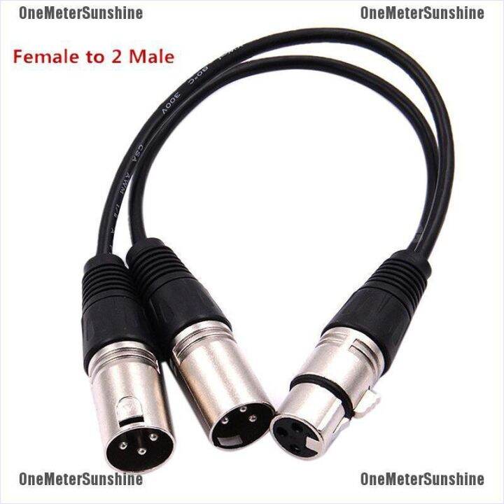 onemetersunshine-อะแดปเตอร์แยกสายเคเบิ้ลเสียง-3-pin-xlr-male-to-dual-xlr-female-y-สําหรับไมโครโฟน