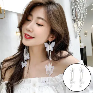 White 2025 long earrings